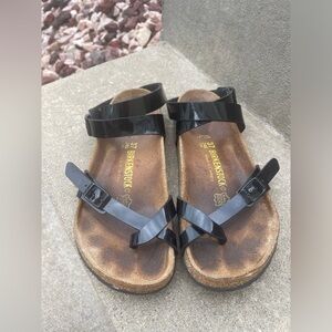 Birkenstock Patent Yara Ankle Wrap Sandal, Size 37